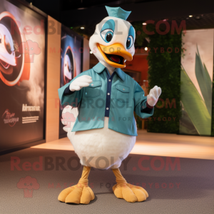 Teal Goose mascotte kostuum...