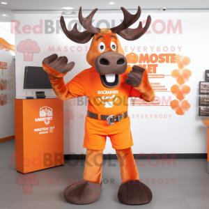 Orange Moose maskot kostume...