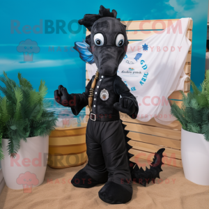 Black Seahorse mascotte...