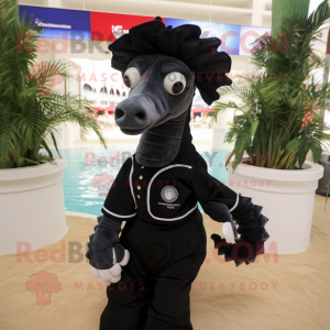 Black Seahorse mascotte...