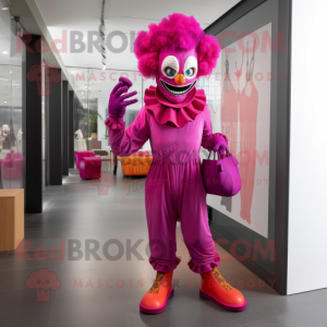 Magenta Evil Clown mascotte...