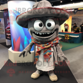 Gray Fajitas mascot costume character dressed with a Shorts and Wraps