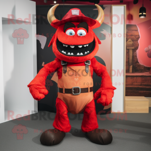 Red Demon maskot kostyme...