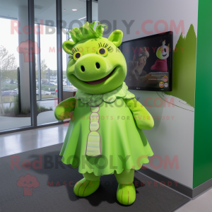 Lime Green Sow maskot...