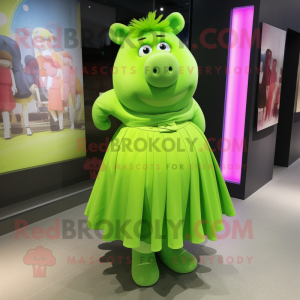 Lime Green Sow maskot...