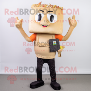 Tan Pad Thai Mascot Costume Character Dressed With A Jeggings And