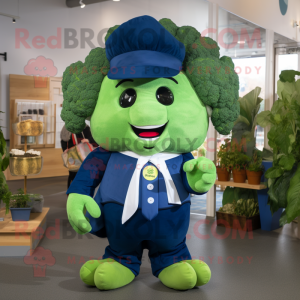 Marinblå Broccoli maskot...