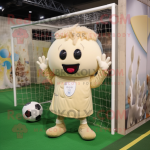 Beige Soccer Goal maskot...