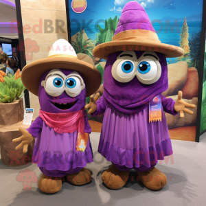 Purple Tacos mascot costume character dressed with a Maxi Skirt and Watches