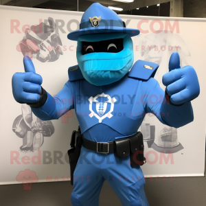 Blue Commando mascotte...