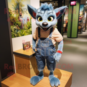 nan Chupacabra mascot costume character dressed with a Denim Shorts and Anklets