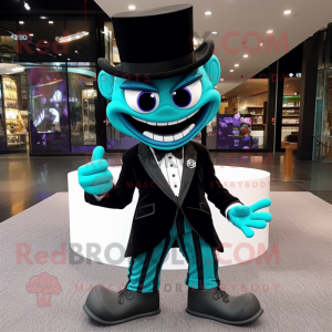 Teal Demon maskot kostym...