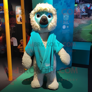 Turquoise Alpaca mascotte...