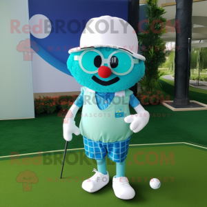 Cyan golfbold maskot...