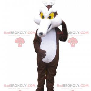 Bruine en witte coyote mascotte. Coyote kostuum - Redbrokoly.com