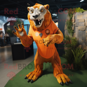 Oransje Smilodon maskot...