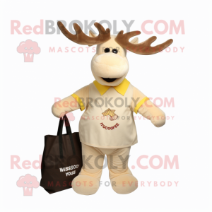 Cream Moose maskot kostym...