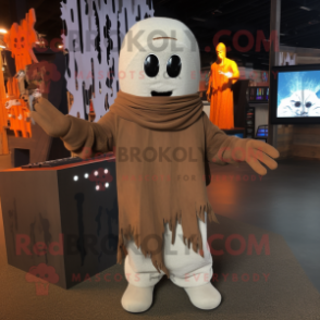 Rust Ghost mascot costume character dressed with a Sweater and Gloves