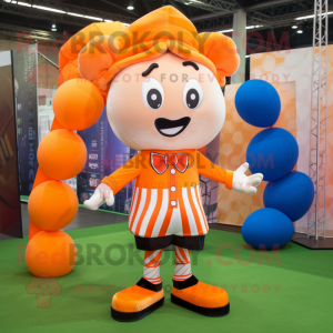 Orange Soccer Goal mascot costume character dressed with a Trousers and Bow ties