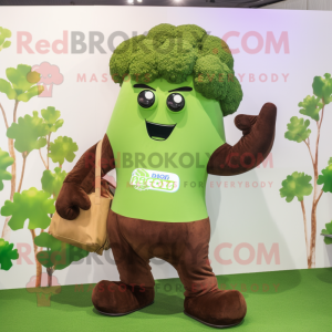 Brun Broccoli maskot kostym...