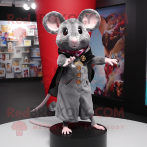 Gray Rat mascot costume character dressed with a Mini Dress and Scarf clips