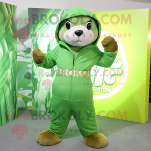 Lime Green Otter maskot...