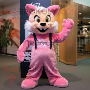 Rosa Bobcat- maskotdräkt...