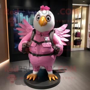 Pink Pigeon maskot kostume...