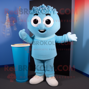 Sky Blue Pop Corn maskot...