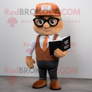 Rust Attorney mascot costume character dressed with a Chinos and Reading glasses