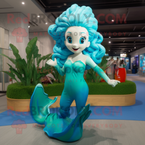 Cyan Mermaid mascotte...