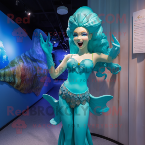 Cyan Mermaid mascotte...