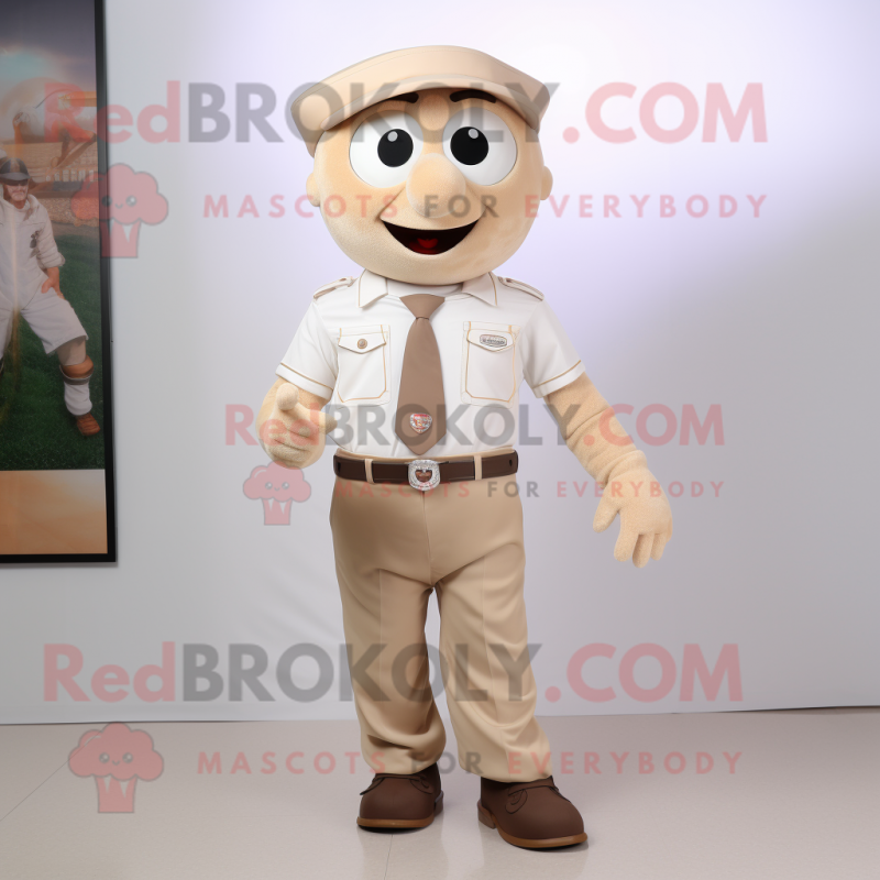 Tan Ice Cream mascot costume character dressed with a Chinos and Cufflinks