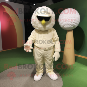 Kremfarget golfball maskot...