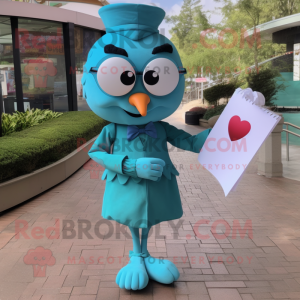 Teal Love Letter maskot...