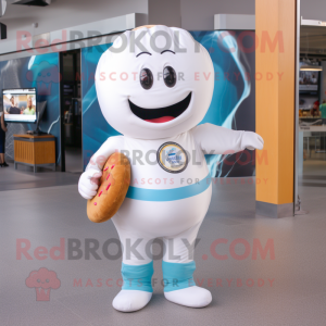 White Donut maskot kostym...