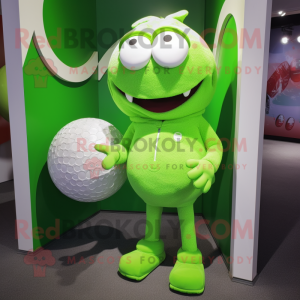 Lime Green Golfbal mascotte...