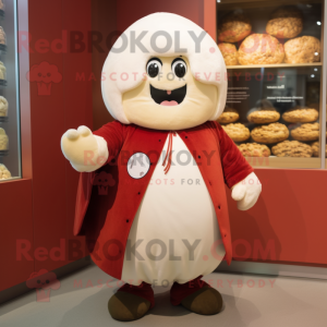 Cream Meatballs mascot costume character dressed with a Coat and Cummerbunds