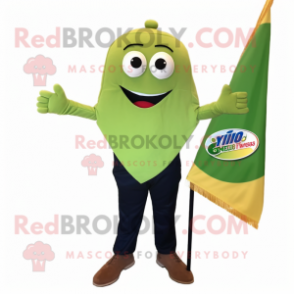 Olive Enchiladas mascot costume character dressed with a Polo Shirt and Tie pins