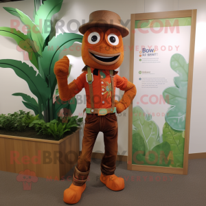 Rust Beanstalk mascot costume character dressed with a Bootcut Jeans and Bracelets