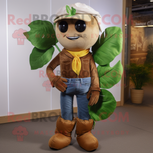 Rust Beanstalk mascot costume character dressed with a Bootcut Jeans and Bracelets