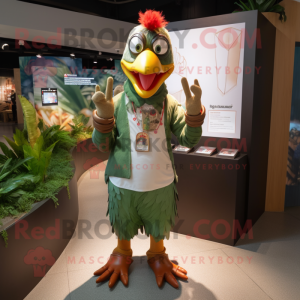 Olive Rooster maskot drakt...