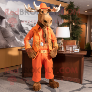 Orange Moose maskot drakt...