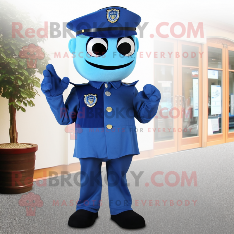 Cyan Navy Soldier mascot costume character dressed with a Dress Pants and Shoe clips