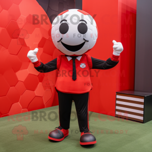 Rode voetbal mascotte...