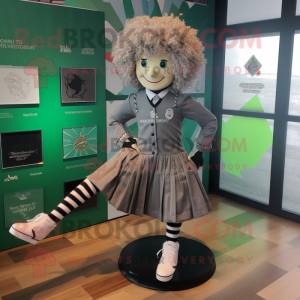 Gray Irish Dancing Shoes mascot costume character dressed with a Playsuit and Pocket squares