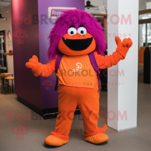 Magenta oranje mascotte...