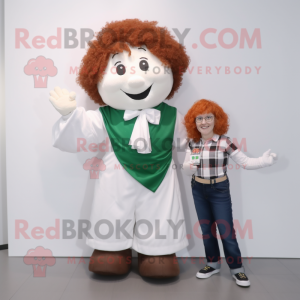 White Irish Flag mascot costume character dressed with a Mom Jeans and Pocket squares