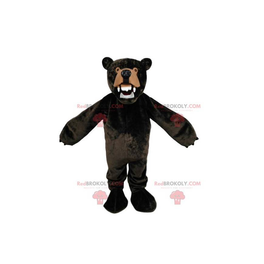 Zeer boze bruine beer mascotte. Bruine beer kostuum -