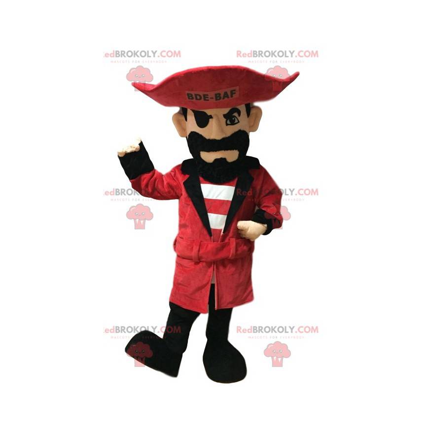 Harde wind volgens Grote hoeveelheid Piraatmascotte met een rode hoed en een mooie Besnoeiing L (175-180 cm)